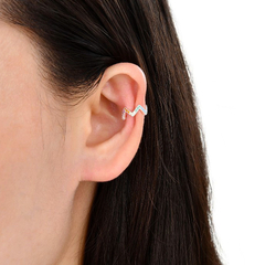 AR 1415 - Aros ear cuff cubics colores (PLATA 925) - comprar online