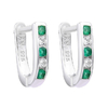 AR 1419 - Aros 9 mm cubics VERDE (PLATA 925)