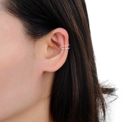 AR 1420 - Aros ear cuff dobles (PLATA 925) - comprar online