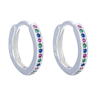 AR 1430 - Aros argollas 12 mm cubics colores (PLATA 925)