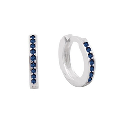 AR 1440 - Aros argollas 12 mm cubics AZUL (PLATA 925)