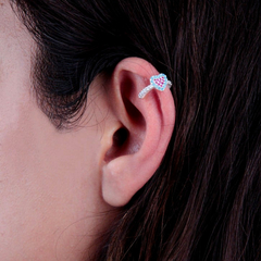 AR 1441 - Aro SOLITARIO ear cuff CORAZON cubics (PLATA 925) - comprar online