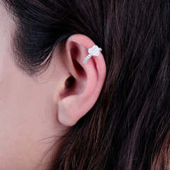 AR 1442 - Aro SOLITARIO ear cuff CORAZON cubics (PLATA 925) - comprar online