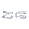 AR 1451 - Aros ear cuff dobles con cubic (PLATA 925)