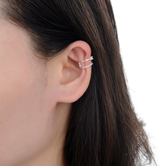 AR 1451 - Aros ear cuff dobles con cubic (PLATA 925) - comprar online