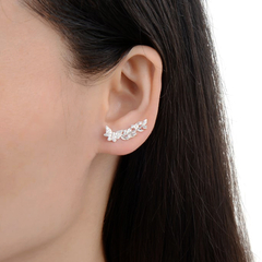 AR 1460 - Aros trepadores MARIPOSA y RAMITA (PLATA 925 ROSE) - comprar online