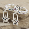 AR 1495 - Aros argollas cubics ESTRELLA colores (PLATA LAMINADA)