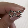 AR 516 - Aros abridores CORAZON STRASS NEGRO