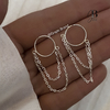 AR 542 - Aros argollas con cadenitas colgantes (ACERO BLANCO)