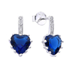 AR 905 - Aros corazon cristal AZUL (PLATA 925)