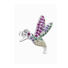 AR 987 - SOLITARIO aros COLIBRI cubics colores (PLATA 925)