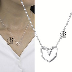 CO 112 - Collar CORAZON calado (PLATA 925)