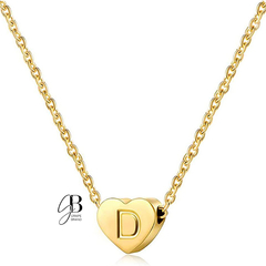 CO 203 - Collar dorado corazon pequeño con inicial - comprar online