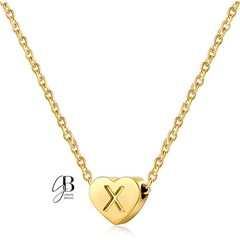 CO 203 - Collar dorado corazon pequeño con inicial - tienda online