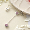 CO 300 - Collar DIJES CRISTAL ROSA (ACERO BLANCO)