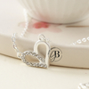 CO 326 - Collar dije CORAZON cubics (ACERO BLANCO)