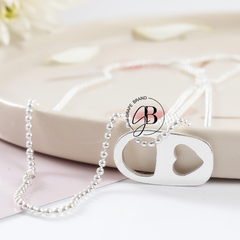 CO 333 - Collar chapita corazon (ACERO BLANCO)