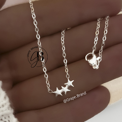 CO 347 - Collar estrellitas (ACERO BLANCO)