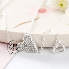 CO 355 - Collar CORAZONES (ACERO BLANCO)