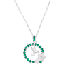 CO 411 - Collar COLIBRI cubics VERDE (PLATA 925)