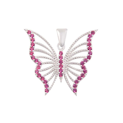 DI 062 - Dije MARIPOSA cubics FUCSIA (PLATA 925)