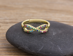 AN 175 - Anillo infinito circonias de colores - Grape Brand