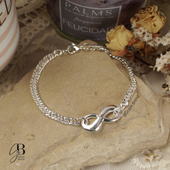 PU 017 - Pulsera dije infinito (ACERO BLANCO) - tienda online