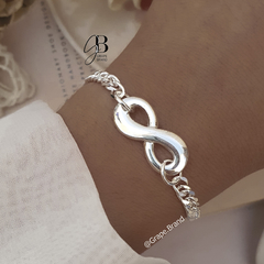 PU 017 - Pulsera dije infinito (ACERO BLANCO)