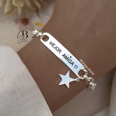 PU 367 - Pulsera MEJOR AMIGA (ACERO BLANCO)