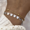 PU 543 - Pulsera doble corazones y bolitas (ACERO QUIRURGICO)