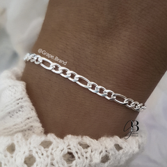 PU 559 - Pulsera eslabones chatos (ACERO BLANCO)