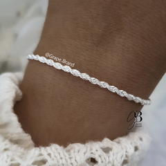 PU 565 - Pulsera soga 2 mm (ACERO BLANCO)