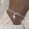 PU 688 - Pulsera triple dije RAYO (ACERO BLANCO) - comprar online