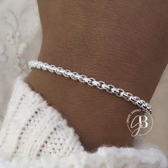 PU 698 - Pulsera eslabones cuadrados (ACERO BLANCO)