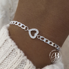 PU 704 - Pulsera CORAZON calado cubics (ACERO BLANCO)