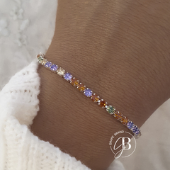 PU 706 - Pulsera STRASS colores (ACERO BLANCO) - comprar online