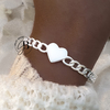 PU 733 - Pulsera esclava CORAZON (ACERO BLANCO)