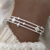 PU 741 - Pulsera esclava triple (ACERO BLANCO)