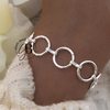 PU 744 - Pulsera eslabones circulos (ACERO BLANCO)