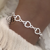 PU 745 - Pulsera eslabones corazones (ACERO BLANCO)