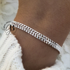 PU 748 - Pulsera eslabones chatos (ACERO BLANCO)