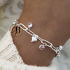 PU 750 - Pulsera corazones y cubics (ACERO BLANCO)