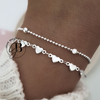 PU 766 - Pulsera doble corazones (ACERO BLANCO)