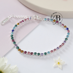 PU 779 - Pulsera strass colores (ACERO BLANCO)