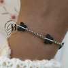 PU 793 - Pulsera mariposas negras (ACERO QUIRURGICO)