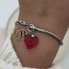 PU 813 - Pulsera corazon rojo (ACERO QUIRURGICO)