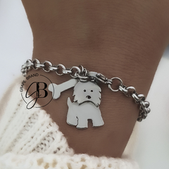 PU 821 - Pulsera dije PERRITO (ACERO QUIRURGICO)