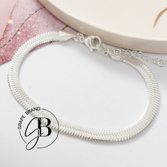 PU 829 - Pulsera chata 5 mm (ACERO BLANCO) - comprar online