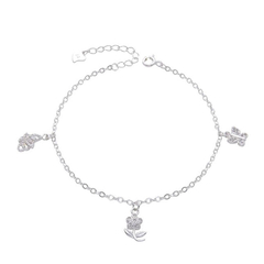 PU 850 - Pulsera dijes con cubics (PLATA 925)