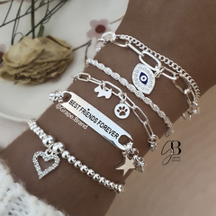 PU 305 - Pulsera BEST FRIENDS FOREVER (ACERO BLANCO) en internet